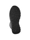 Botín gris de trail running para mujer, diseño técnico y moderno, ideal para trekking, con cordones y soporte.