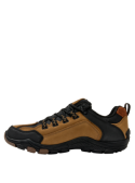 Zapatilla camel de hombre en cuero premium con punta redonda y caña de 5 cm.
