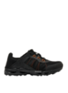 zapatilla negra de trail running para hombre, diseño moderno y resistente, material sintético y textil