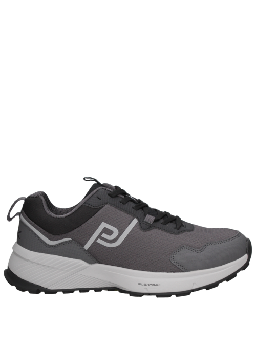 Zapatilla gris de hombre estilo running con diseño moderno y resistente para trail.