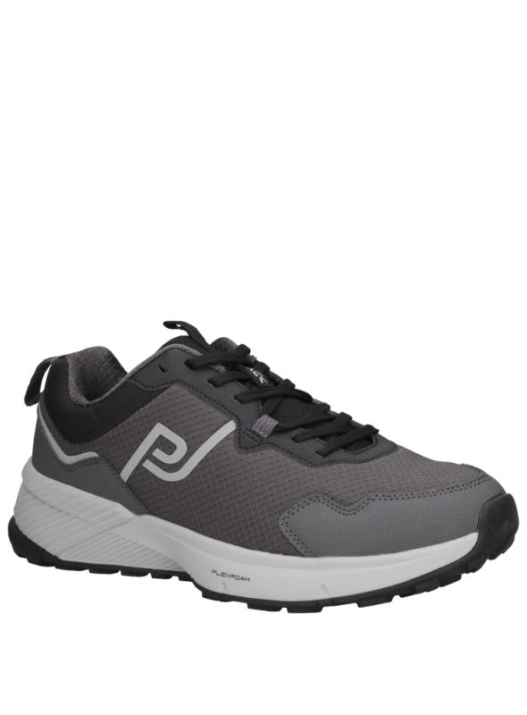 Zapatilla gris de hombre estilo running con diseño moderno y resistente para trail.