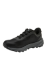 Calzado negro de running para mujer, taco plano de 4 cm, estilo aventurero y funcional.