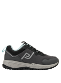 sintética gris para correr con taco plano de 4 cm y suela de buen agarre