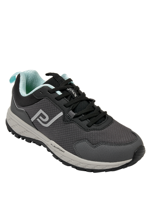 zapatilla gris de mujer estilo running con diseño moderno y resistente