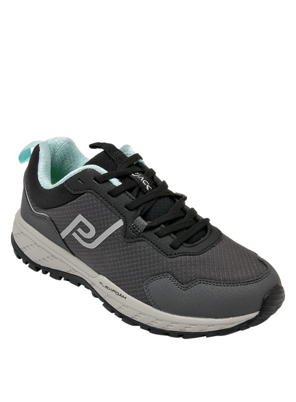 zapatilla gris de mujer estilo running con diseño moderno y resistente