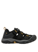 Sandalia negra de niño estilo outdoor con taco plano de 3 cm, ideal para aventuras al aire libre.