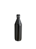 Botella negra para niño, estilo outdoor, acero inoxidable, ideal para actividades al aire libre.