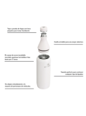Botella de acero inoxidable rosada para niño, diseño compacto, ideal para deportes y actividades recreativas.