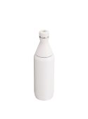 Botella rosada de acero inoxidable para niño, estilo outdoor, ideal para actividades al aire libre.
