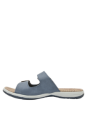 Sandalia casual azul de mujer, material PU de calidad premium.