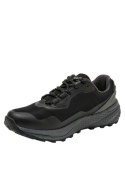 calzado negro sintético para hombre, diseño aventurero y funcional, estilo running