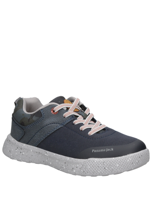 zapatilla azul casual para niño con taco plano de 3.5 cm y punta redonda