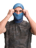 Bandana versátil azul para niño, se puede usar como bufanda o cinta para la cabeza, tejido respirable.