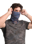 Bandana gris de poliéster reciclado, diseño unisex para niño, perfecta para deportes y protección UV 30.