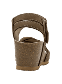 Sandalia de cuero café para mujer, cómoda y moderna, con excelente agarre.