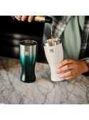 Vasos de acero inoxidable color blanco, para niños, diseño elegante, recomendado para actividades al aire libre.