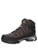 Zapato bototo marrón de seguridad para hombre, ideal para actividades al aire libre con suela gruesa y antideslizante.