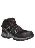 Zapato de seguridad negro con plantilla anatómica intercambiable, Shock-Absorber y puntera composite.