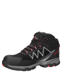 Zapato de seguridad negro para hombre, exterior de cuero nobuck Waterproof, ideal para entornos laborales.