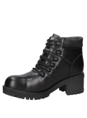 Zapato de seguridad negro para mujer, cuero plena flor, resistente al agua y duradero para entornos laborales.