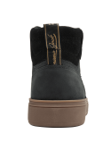 Botín casual negro para hombre, suela gruesa con relieve que mejora tracción, combina comodidad con estilo moderno.