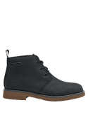 Botín negro de cuero estilo casual para hombre, diseño minimalista con suela resistente, perfecto para un estilo sobrio.