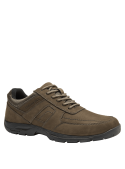 Zapato de cuero taupe para hombre, estilo casual, ideal para uso diario, con cordones clásicos y diseño robusto.