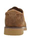 Zapato camel de cuero liso para hombre, estilo casual tipo bototo, con cordones y ojales metálicos, ideal para uso diario.