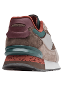 zapatilla multicolor de cuero y textil para hombre, suela robusta para absorción de impactos, refuerzo en talón.