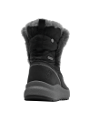 Bota negra de mujer estilo outdoor con diseño acolchado robusto, ideal para climas fríos y húmedos.