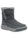 Bota azul de mujer estilo outdoor, diseño acolchado y abrigador con material sintético resistente al agua.
