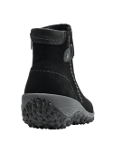 Calzado de cuero negro para mujer con cremallera lateral, suela robusta y costuras visibles, perfecto para el día a día.