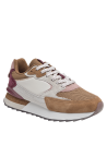 Zapatilla camel retro de mujer, combinando estilo y funcionalidad, perfecta para un look urbano y cómodo.