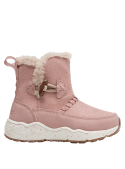 Diseño casual de bota rosada para niña, con apariencia resistente y detalles artesanales, perfecta para días fríos.
