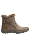 Calzado de cuero café para mujer, cierre lateral y soporte óptimo, perfecto para mantener los pies protegidos en invierno.