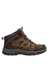 Bota outdoor café de cuero y textil para hombre, con soporte al tobillo, duradera para actividades y uso diario.
