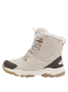 Calzado beige casual para niña con costuras reforzadas y puntera sintética, brindando resistencia y protección.
