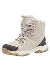 Bota beige con cordones ajustables en ojales metálicos, ofreciendo soporte firme y duradero, ideal para climas fríos.