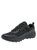 zapatilla azul de trail running masculina, perfecta para aventuras al aire libre con protección waterproof.