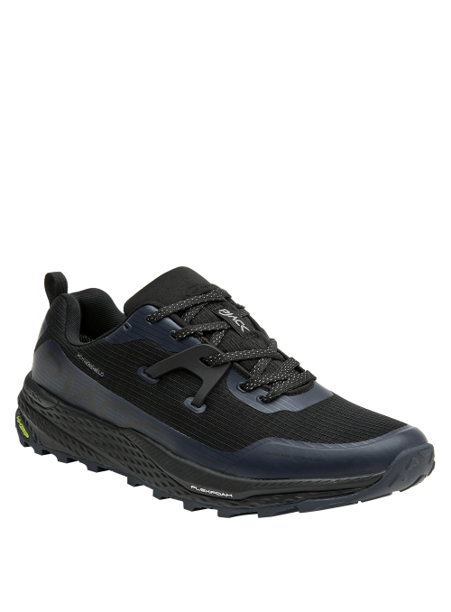 zapatilla de hombre azul con tecnología EXOTRAX para máxima estabilidad y sujeción en trail running.