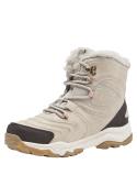 Bota beige casual para niña con diseño robusto, ideal para el frío, confeccionada en material similar al cuero.