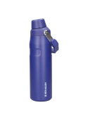 Botella azul para niños, estilo outdoor, acero inoxidable, ideal para actividades al aire libre.