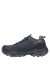 detalle del material textil y sintético de la zapatilla azul casual para hombre.