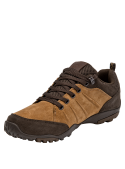 Zapatilla robusta de cuero café claro, ideal para un look casual elegante y actividades al aire libre.
