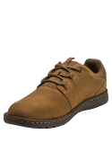 Calzado masculino de cuero café, diseño clásico y suela robusta.