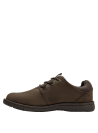 Calzado masculino de cuero marrón oscuro, suela gruesa para comodidad, perfecto para estilo casual elegante.