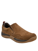 Zapato de hombre en cuero café, diseño sin amarras, ideal para ocasiones informales.