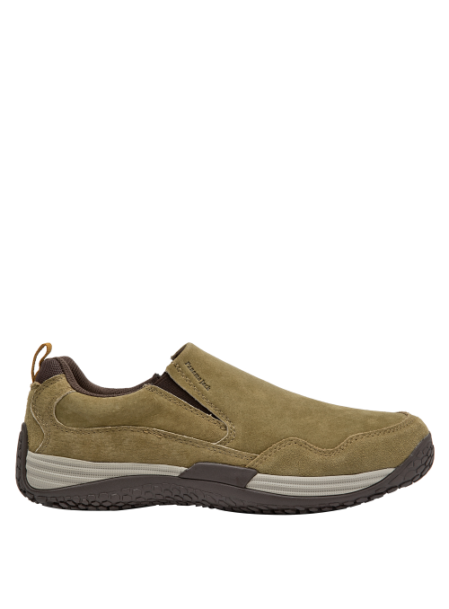 Zapato de cuero taupe para hombre, combina con jeans o pantalones de tela.