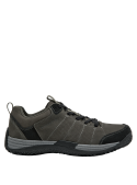 Calzado gris oscuro de cuero para hombre, ideal para estilo casual y semi-formal.