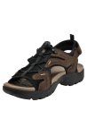 Sandalia de cuero moro para hombre, estilo outdoor, con cierre ajustable y detalles en costura visible.